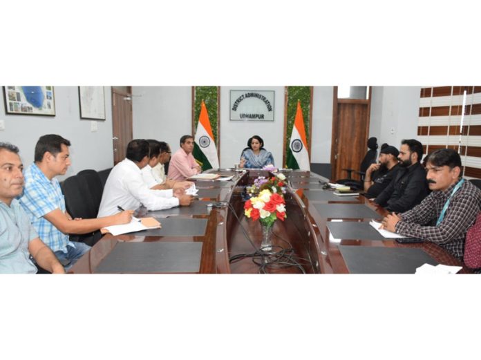 DC Udhampur chairing a meeting on Friday.