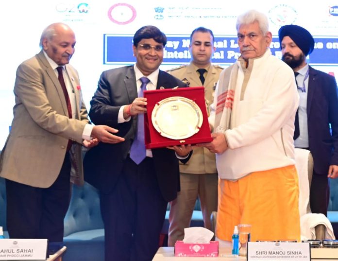 Lt Governor Manoj Sinha inaugurating two-day National-Level Intellectual Property Rights conclave 'IP Yatra' at Jammu on Thursday.