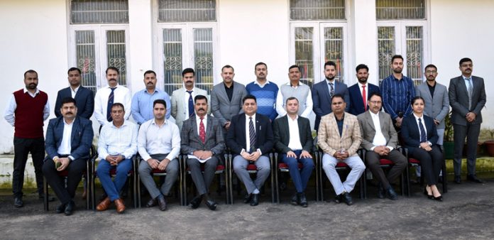Deputy Director SKPA (indoor), SSP Rajinder Kumar Gupta, along with police officers attending a five-day course at SKPA Udhampur on Tuesday.
