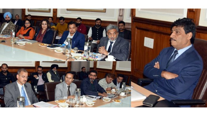 Chief Secretary Dr Arun Kumar Mehta chairing a meeting on Wednesday.