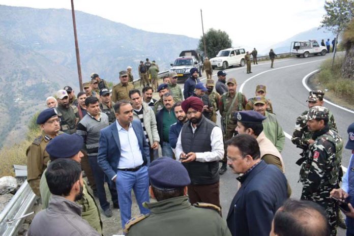 Divisional Commissioner Jammu Ramesh Kumar during visit to accident site at Assar on Thursday.
