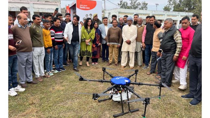Drone demostration by Agriculture Scientist at an event on Monday.