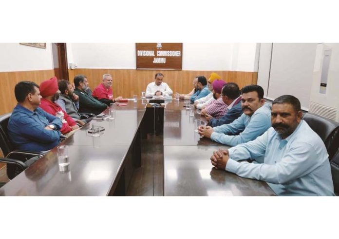 GEJAF members during meeting with Divisional Commissioner Jammu Ramesh Kumar on Saturday.