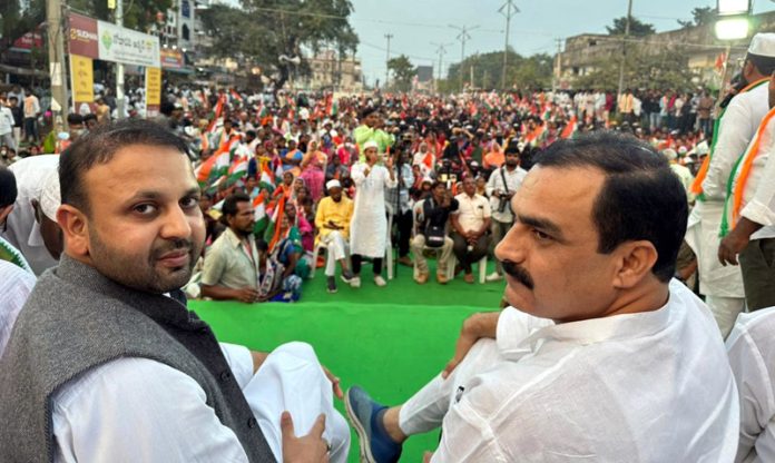 Shahnawaz Choudhary during Cong rally at Hyderabad.