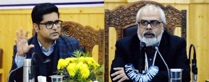Joint Secretary MoD and DC Bandipora chairing a meeting.