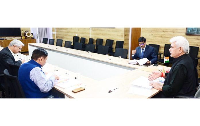 LG Manoj Sinha chairs the AC meeting in Jammu.