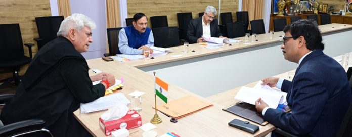 LG Manoj Sinha chairing the Administrative Council meeting in Jammu.