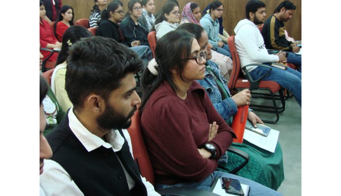 Students attending vocational training programme by SKUAST-Jammu.