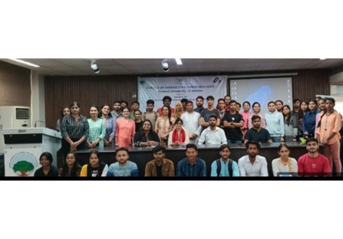 Participating students, along with their faculty members in an event organised by the BIS Club of the Central University of Jammu, posing for a group photograph.