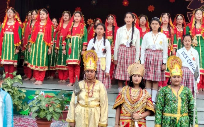 Students of Presentation Convent School, Jammu presenting cultural performance during Annual Day function.