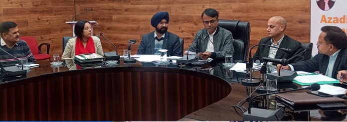 Union Joint Secretary chairing a meeting on Thursday.