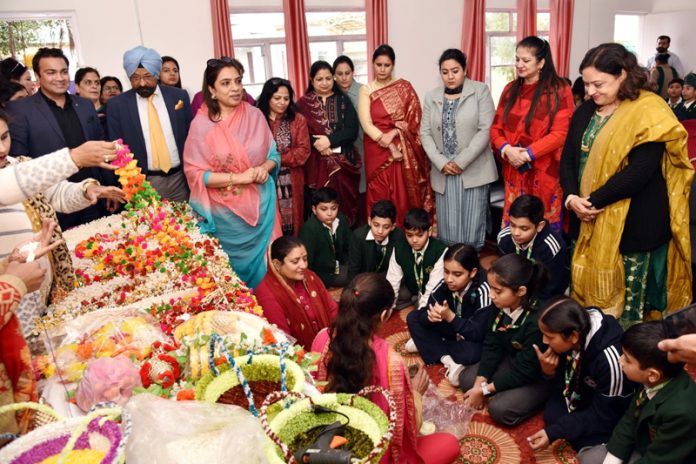 DPS Pro Vice Chairperson Ritu Singh interacting with children during workshop at Jammu on Friday.