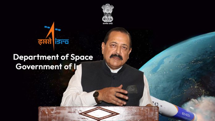Union Minister Dr. Jitendra Singh speaking after launching the Capacity Building Programme on Geospatial Technology & Applications, organized jointly by ISRO and Capacity Building Commission (CBC),on Wednesday.
