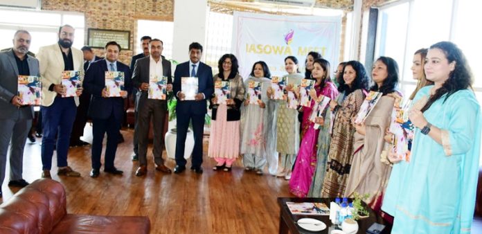 CS Dr Arun Kumar Mehta releasing 4th edition of IASOWA J&K magazine in Jammu on Saturday.