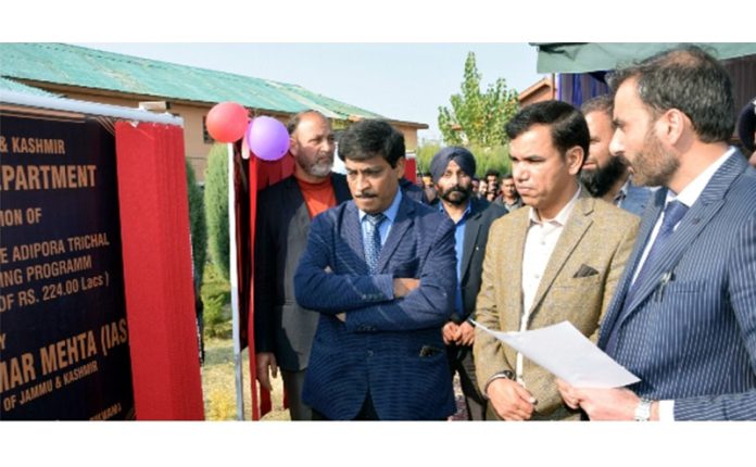 CS Dr Arun Kumar Mehta during visit to Pulwama on Saturday.