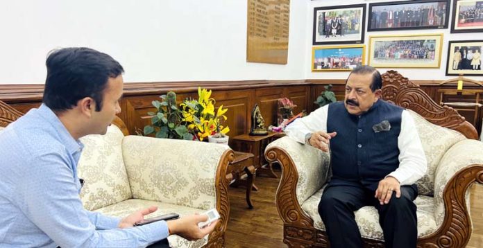 Union Minister Dr. Jitendra Singh in an exclusive interview to a national news agency at New Delhi on Monday.
