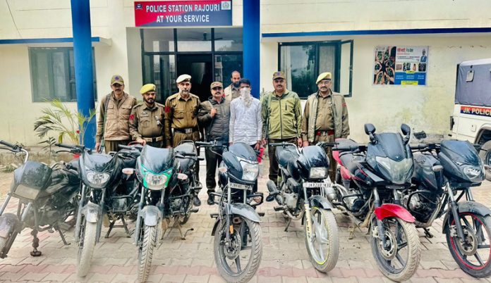 Stolen bikes recovered by police in Rajouri. — Excelsior/Imran
