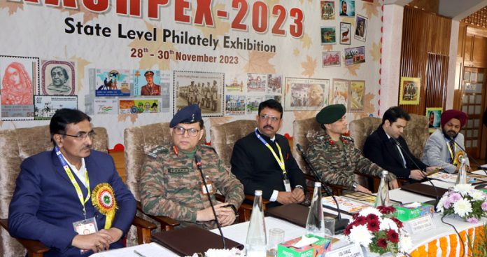 Dignitaries during inauguration of Philately Exhibition at SKICC on Tuesday. —Excelsior/Shakeel