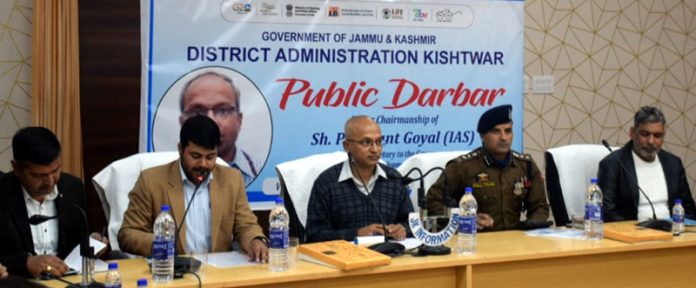 Principal Secretary HUDD chairing a meeting at Kishtwar.
