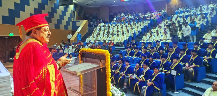 Union Minister Dr. Jitendra Singh  delivering the Convocation Address of the “Academy of Scientific and Innovative Research”(AcSIR) at Dr Ambedkar International Centre, New Delhi on Tuesday.