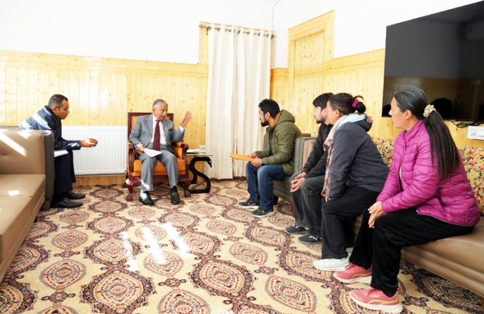 LG Ladakh Dr BD Mishra chairing a meeting.