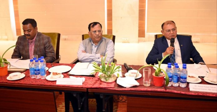 Addl Chief Secretary R K Goyal chairing UT Level Security Committee meeting at Jammu on Tuesday.