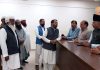 MP Gulam Ali Khatana and BJP general secretary Dr Devinder Kumar Manyal listening public grievances at Jammu on Wednesday.