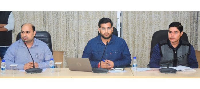 DC Samba, Abhishek Sharma addressing a General Body Meeting of SPCA on Tuesday.