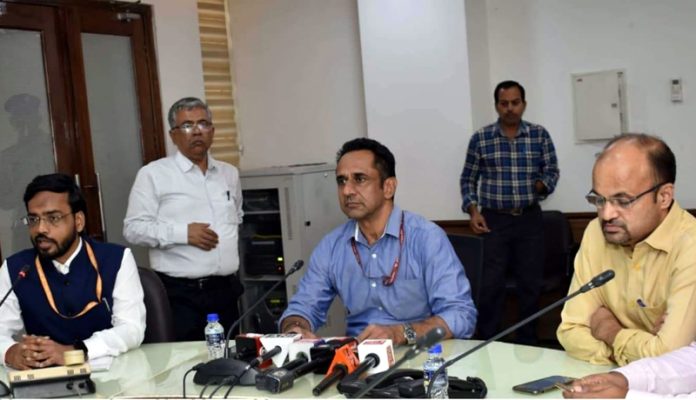Railways officials addressing a press conference on Thursday.