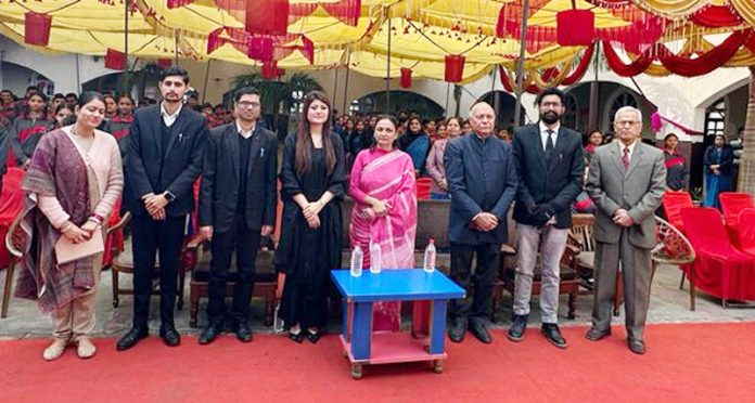 Members of Tehsil Legal Services Committee, Bishnah during a programme on Saturday.