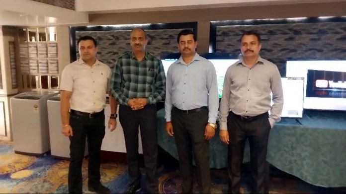 Officials of Haier launching new range of products in Jammu on Tuesday.