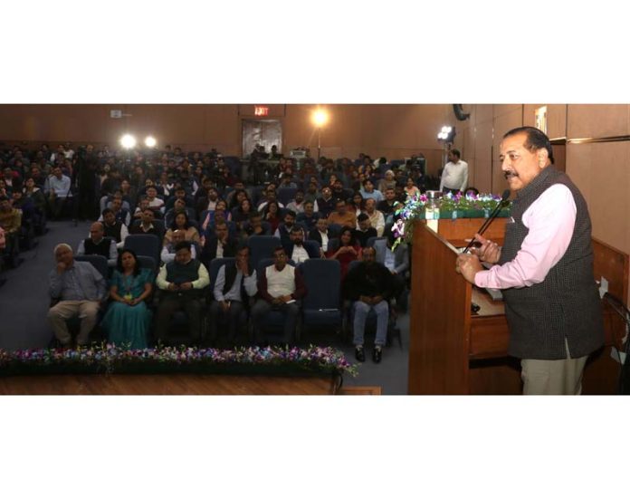 Union Minister Dr. Jitendra Singh speaking after inaugurating the 'National Plant Computational Biology & Bioinformatics Facility' at National Institute of Plant Genome Research (NIPGR) at New Delhi on Wednesday.