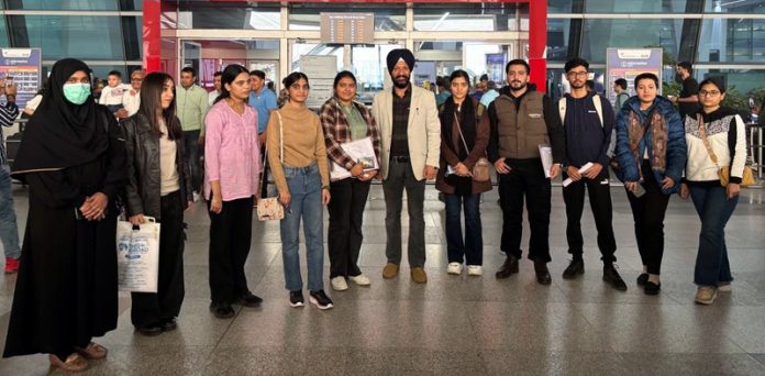 Students of Atmia Educations posing for a group photograph after getting visas to pursue studies abroad.