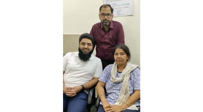 Dr Suhail Khuroo with a patient who underwent a successful pancreatic surgery at Narayana Hospital in Katra on Wednesday.