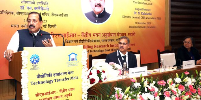Union Minister Dr. Jitendra Singh addressing the CSIR-CBRI 