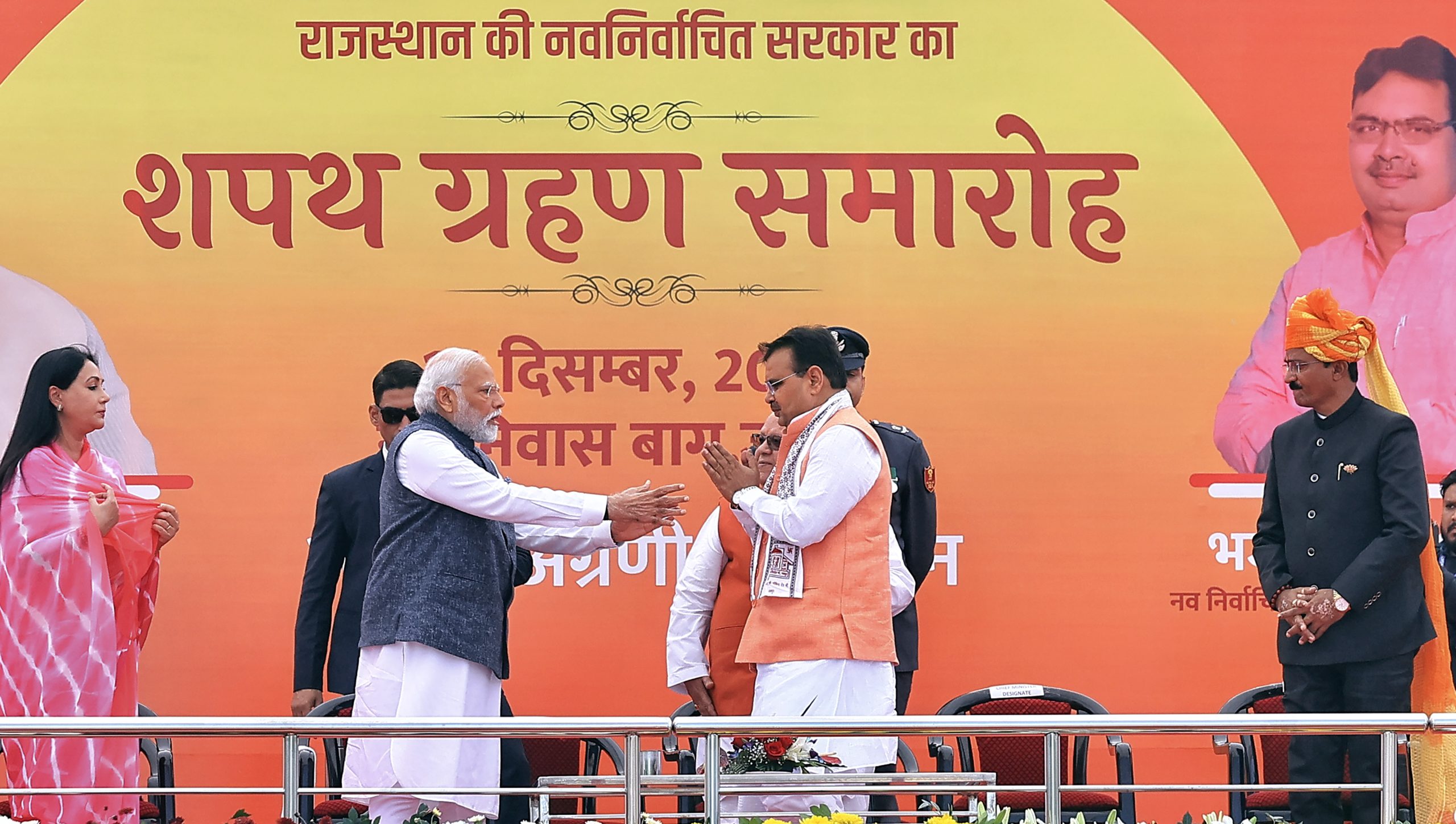 Bhajan Lal Sharma Takes Over As Rajasthan CM On His Birthday, BJP High Brass Attend Oath Ceremony