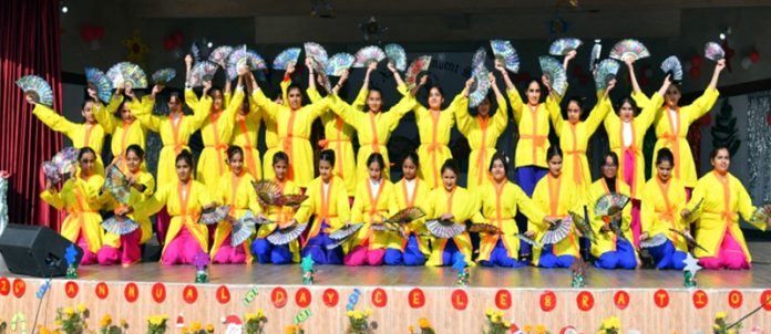 Students performing cultural items during Annual Day. 