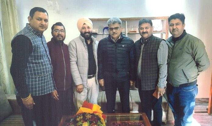 Members of JKCCPEU delegation posing with Chief Secretary Atal Dulloo at his residence in Jammu.