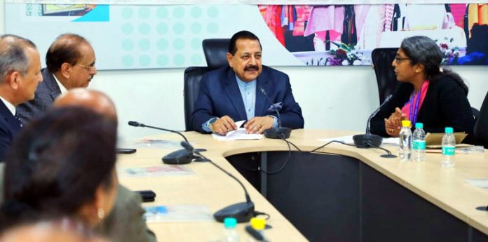 Union Minister Dr Jitendra Singh convening a meeting of academia and researchers at Central Drug Research Institute, Lucknow.