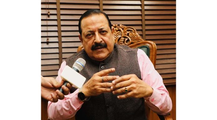 Union Minister Dr. Jitendra Singh speaking to the media on Sunday.