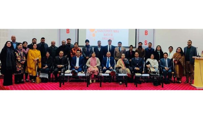 Enrolled Executives along with guests and faculty members at the inaugural of EMBA programme on Monday.