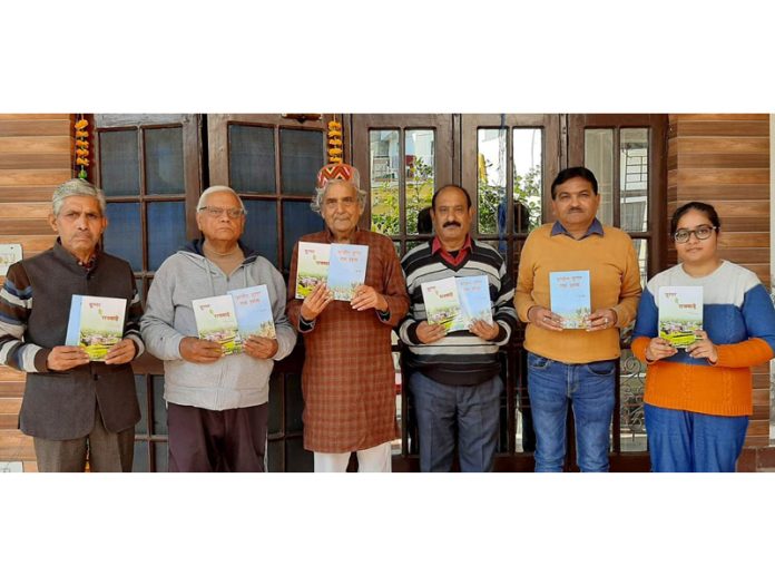 Dignitaries release two books at Udhampur on Monday.
