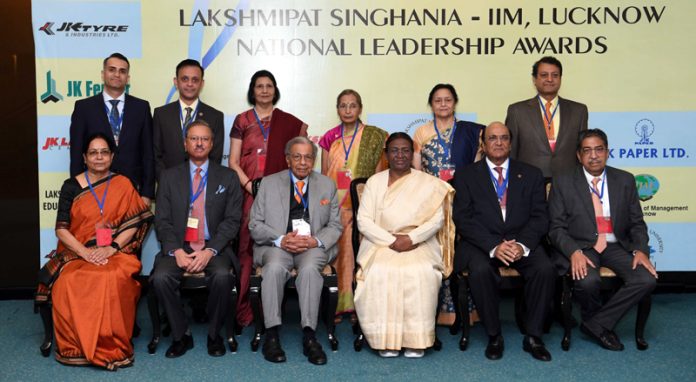 President Droupadi Murmu presented the Lakshmipat Singhania – IIM Lucknow National Leadership Awards in New Delhi.