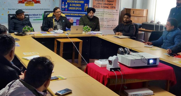 Regional Provident Fund Commissioner, J&K and Ladakh, Rizwan Ud Din chairing a programme on Wednesday.