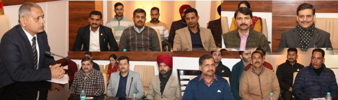 Special DGP Crime AK Choudhary and other officers during a programme at PHQ Jammu on Friday.