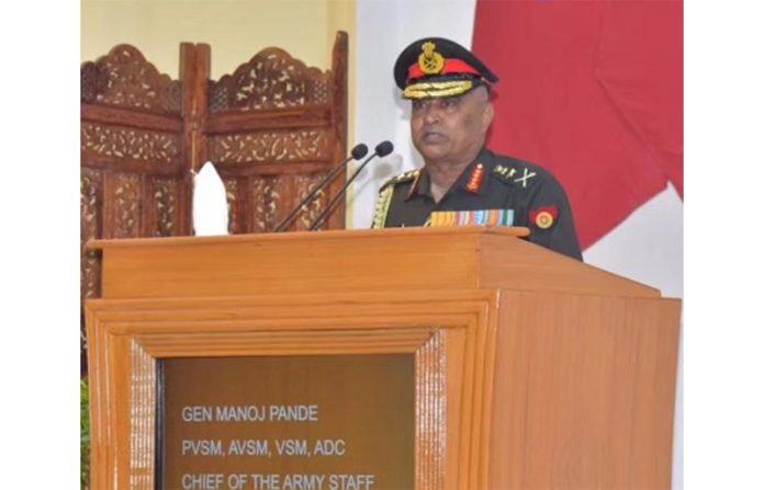 Army chief General Manoj Pande speaking at 104th convocation ceremony at the Military College of Electronics and Mechanical Engineering on Sunday.