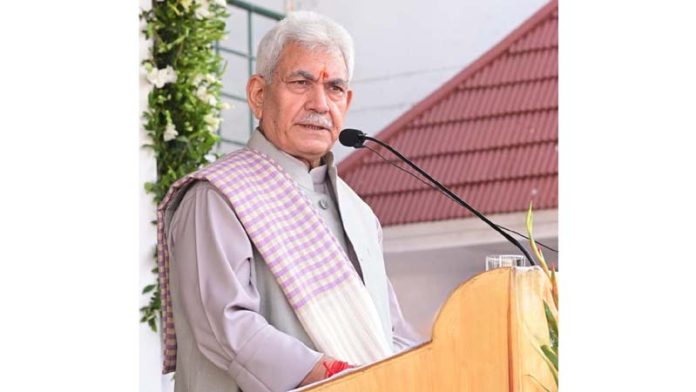 LG Manoj Sinha at silver jubilee celebrations of DPS Jammu on Monday.