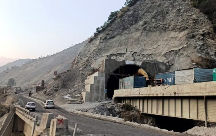 Under-construction Mehar tunnel in Ramban area. —Excelsior/Parvaz Mir