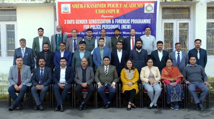 SSP Rajinder Gupta with participants of the training programme at SKPA.