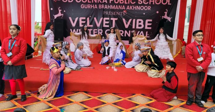 Students performing cultural items during 'Velvet Vibe Winter Carnival,' programme on Monday.